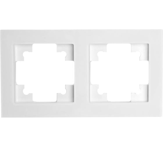 Рамка 2-местная STEKKER GFR00-7002-01M стекло, серия Катрин, белый матовы 49595 1