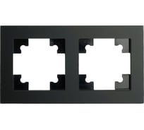 Рамка 2-местная STEKKER GFR00-7002-05М стекло, серия Катрин, черный матовы 49601