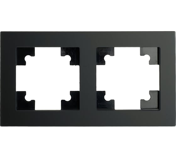 Рамка 2-местная STEKKER GFR00-7002-05М стекло, серия Катрин, черный матовы 49601