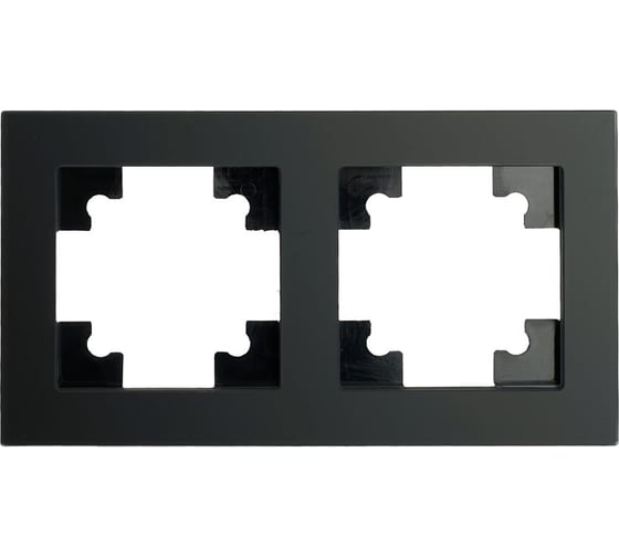 Рамка 2-местная STEKKER GFR00-7002-05М стекло, серия Катрин, черный матовы 49601 1