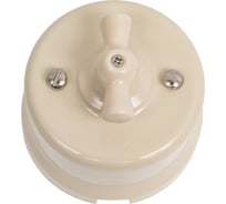 Выключатель 1 клавишный Bironi проходной, керамика, цвет Песочное золото B1-201-04