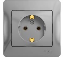 Розетка Systeme Electric (Schneider Electric) GLOSSA с заземлением, 16А, алюминий GSL000342