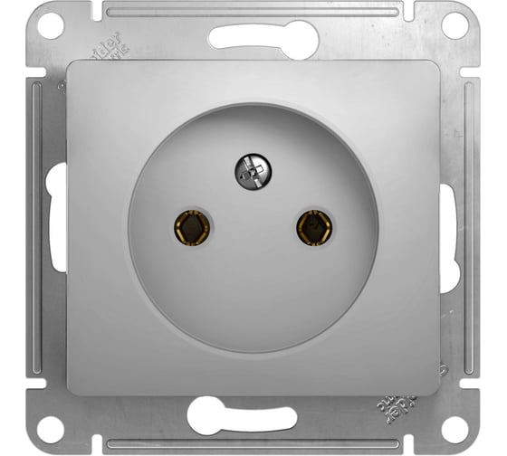 Розетка Systeme Electric GLOSSA без заземления, 16А, АЛЮМИНИЙ GSL000341