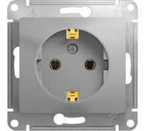 Розетка Systeme Electric (Schneider Electric) GLOSSA с заземлением, 16А, алюминий GSL000343