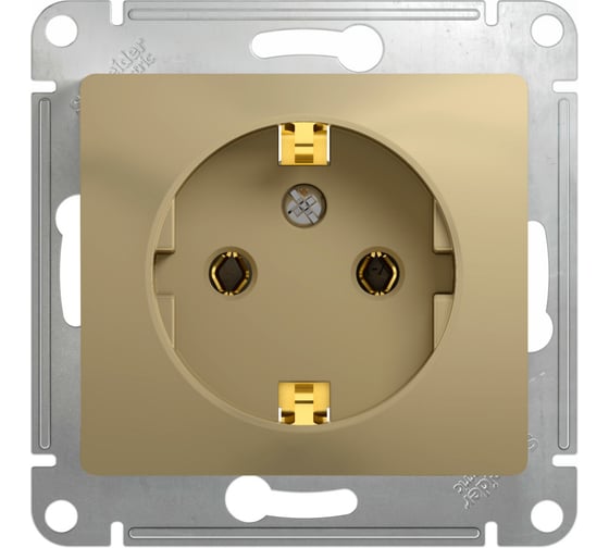 Розетка Systeme Electric GLOSSA с заземлением, 16А, ТИТАН GSL000443