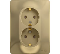 Розетка Systeme Electric (Schneider Electric) GLOSSA двойная с заземлением, 16А, титан GSL000424