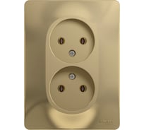 Розетка Systeme Electric (Schneider Electric) GLOSSA двойная без заземления,16А, титан GSL000420