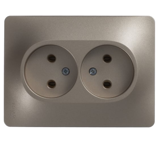 Двойная розетка Systeme Electric GLOSSA без заземления, 16А, ТИТАН GSL000420