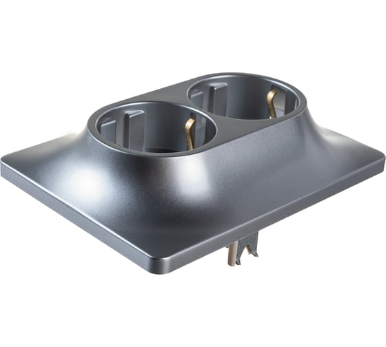 Двойная розетка Systeme Electric GLOSSA с заземлением, 16А, АЛЮМИНИЙ GSL000324