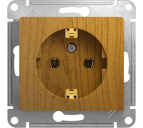 Розетка Systeme Electric GLOSSA с заземлением, 16А, ДЕРЕВО ДУБ GSL000543