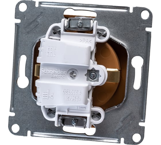 Розетка Systeme Electric GLOSSA с заземлением, 16А, ДЕРЕВО ДУБ GSL000543