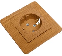 Розетка Systeme Electric GLOSSA с заземлением, 16А, ДЕРЕВО ДУБ GSL000542