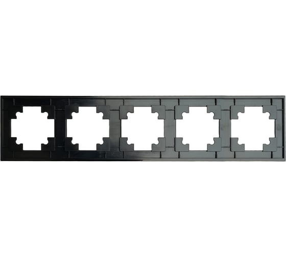 Рамка 5-местная STEKKER GFR00-7005-05М стекло, серия Катрин, черный матовый 49604
