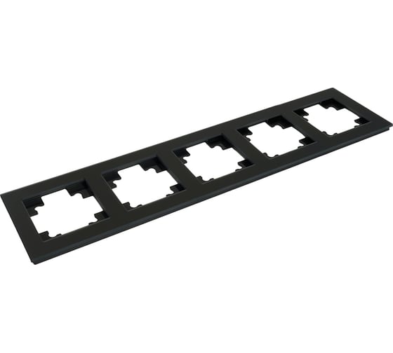 Рамка 5-местная STEKKER GFR00-7005-05М стекло, серия Катрин, черный матовый 49604