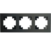Рамка 3-местная STEKKER GFR00-7003-05М стекло, серия Катрин, черный матовый 49602