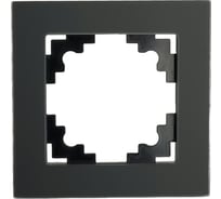 Рамка STEKKER GFR00-7001-05М 1-местная, стекло, серия Катрин, черный матовы 49600