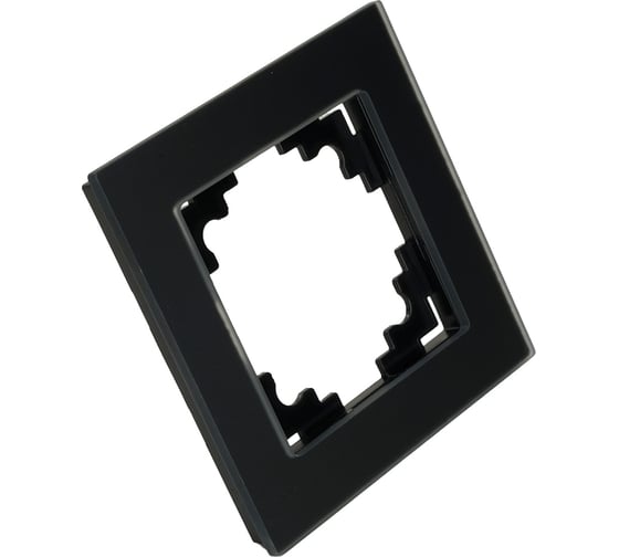 Рамка STEKKER GFR00-7001-05М 1-местная, стекло, серия Катрин, черный матовы 49600
