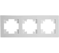 Рамка STEKKER GFR00-7003-01M 3-местная, стекло, серия Катрин, белый матовы 49596