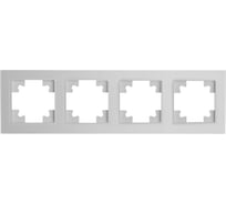Рамка STEKKER GFR00-7004-01M 4-местная, стекло, серия Катрин, белый матовы 49597