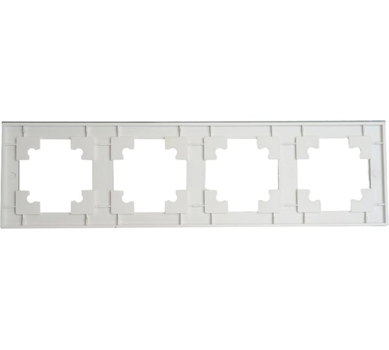 Рамка STEKKER GFR00-7004-01M 4-местная, стекло, серия Катрин, белый матовы 49597