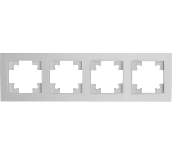 Рамка STEKKER GFR00-7004-01M 4-местная, стекло, серия Катрин, белый матовы 49597 1