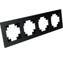 Рамка STEKKER GFR00-7004-05М 4-местная, стекло, серия Катрин, черный матовы 49603