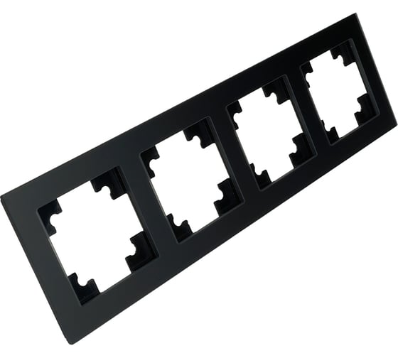 Рамка STEKKER GFR00-7004-05М 4-местная, стекло, серия Катрин, черный матовы 49603