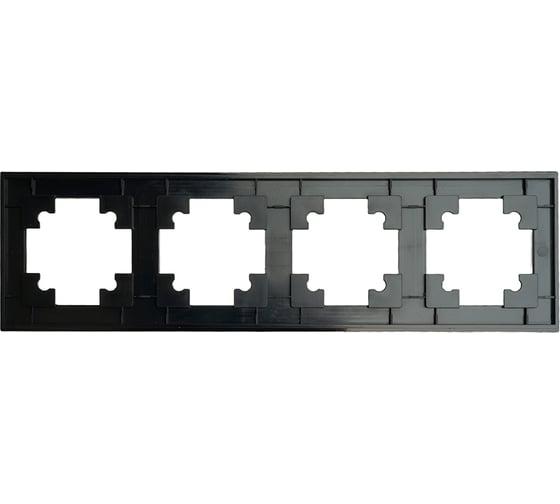 Рамка STEKKER GFR00-7004-05М 4-местная, стекло, серия Катрин, черный матовы 49603