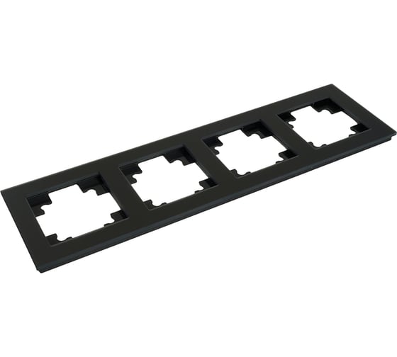 Рамка STEKKER GFR00-7004-05М 4-местная, стекло, серия Катрин, черный матовы 49603