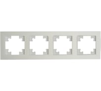 Рамка STEKKER GFR00-7005-01M 5-местная, стекло, серия Катрин, белый матовы 49598