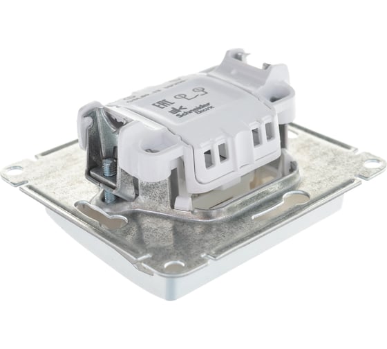 1-клавишный выключатель Systeme Electric GLOSSA 10AX с подсветкой алюминий GSL000313