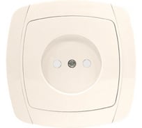 1-местная розетка EKF Simple Париж без заземления, 10А, бежевая, с защитными шторками SQESR10-022-200