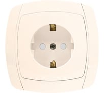 1-местная розетка EKF Simple Париж, с заземлением, 16А, бежевая, с защитными шторками SQESR16-028-200