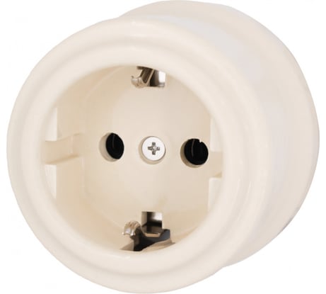 Розетка Bironi с заземляющим контактом, керамика, цвет песочное золото B1-101-04