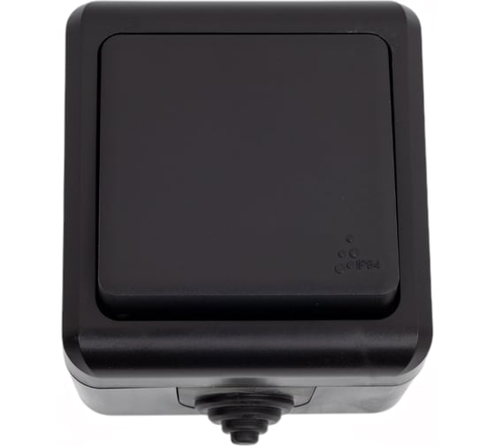 1-клавишный выключатель TOKOV ELECTRIC ОП Dita IP54, 10А, 250В, карбон TKL-DT-V1-C14-IP54 1