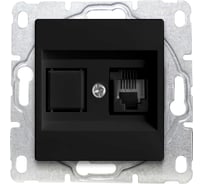 Розетка Metronex Electric Рим для телефонного кабеля без рамки черная FRZMT010104CMT
