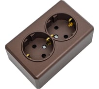 Розетка Vesta Electric Vesta-Electric Mega Choco двойная с заземлением FRZ00070072TKR