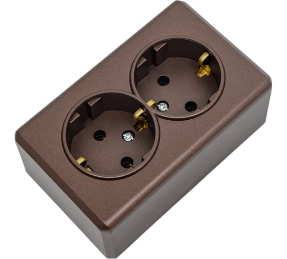 Розетка Vesta Electric Vesta-Electric Mega Choco двойная с заземлением FRZ00070072TKR