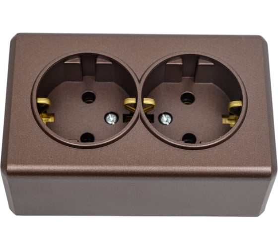 Розетка Vesta Electric Vesta-Electric Mega Choco двойная с заземлением FRZ00070072TKR