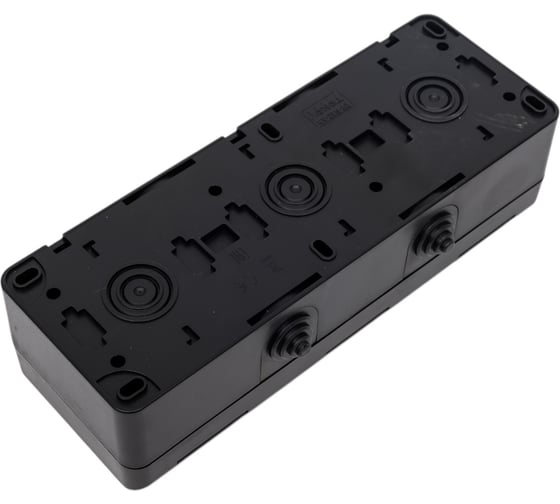 3-местная розетка TOKOV ELECTRIC  ОП Dita 16А, IP54, 250В, с заземлением, с крышкой, карбон TKL-DT-R3Z-C14-IP54