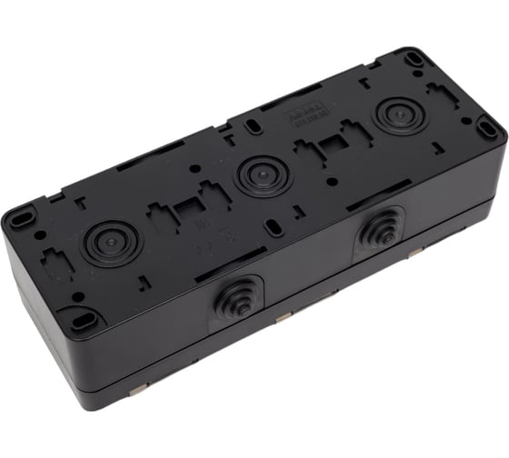 3-местная розетка TOKOV ELECTRIC  ОП Dita 16А, IP54, 250В, с заземлением, с прозрачной крышкой, карбон TKL-DT-R3Z-C14T-IP54