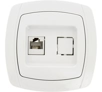 1-местная розетка EKF Париж, RJ-45, 1A, 120В, Simple, белая SQESK01-035-10