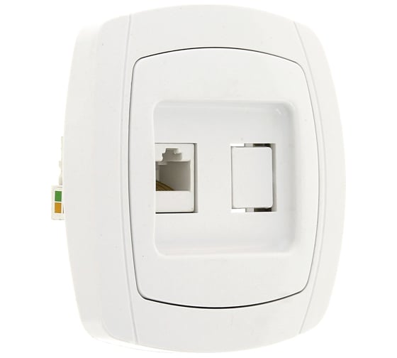 1-местная розетка EKF Париж, RJ-45, 1A, 120В, Simple, белая SQESK01-035-10
