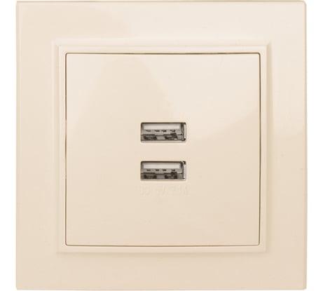 2-местная розетка USB EKF Минск СП 2,1А бежевая ERR-2USB-200