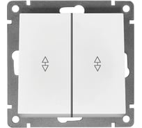 Проходной двухклавишный выключатель UNIVersal серия "Афина ", скрытой установки, 10А, 220В, белый, еврослот A0026