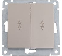 Проходной двухклавишный выключатель UNIVersal серия "Афина ", скрытой установки, 10А, 220В, шампань, еврослот A0026-Br