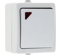 1-клавишный выключатель с индикатором EKF Венеция 10А, IP54, белый SQEVV10-121-10-54