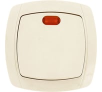 1-клавишный выключатель с индикатором EKF Париж, 10А, бежевый, Simple SQESV10-121-20