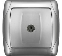 Розетка UNIVersal телевизионная одноместная серия "Маргарита", с/у, тупиковая, 75Ом, ч/д 4-2400Мгц, серебро (еврослот) М0027-S