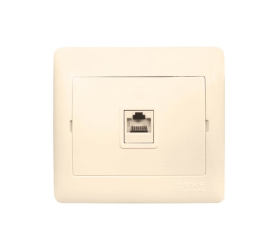 Розетка EKF София, RJ-45, 1-местная, 1А, 120В, бежевый, Simple SQ ELK01-035-20